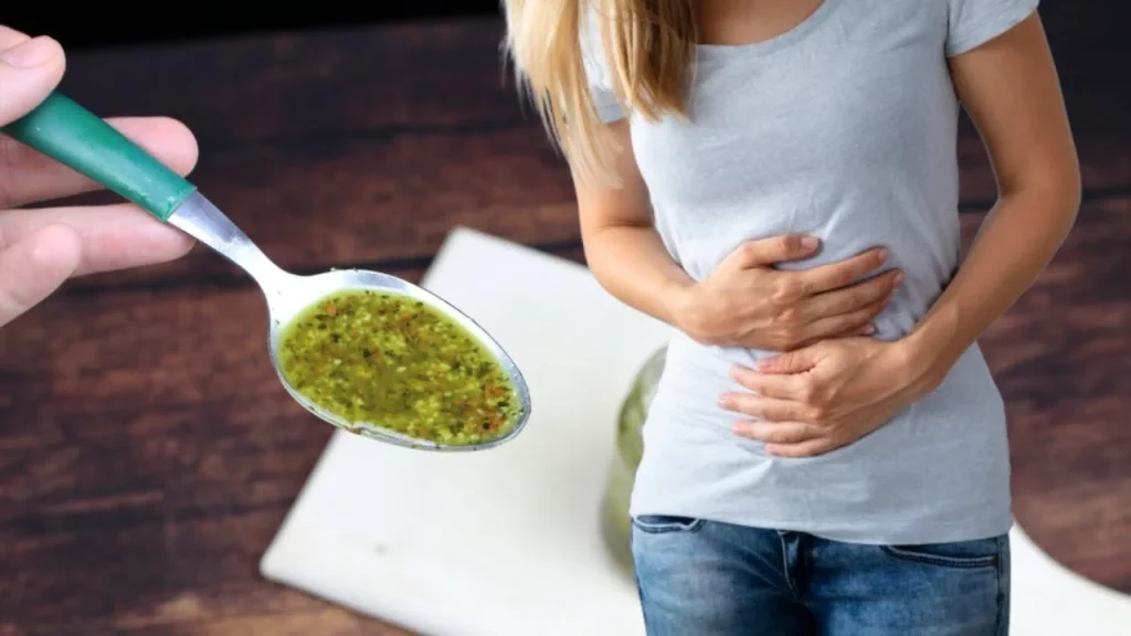 A glass of natural colon cleanse drink to detoxify and improve digestion.